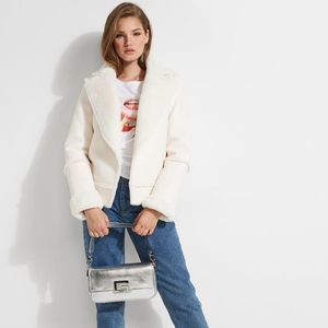 Guess Reversible Faux Fur Jacket Size S NWT